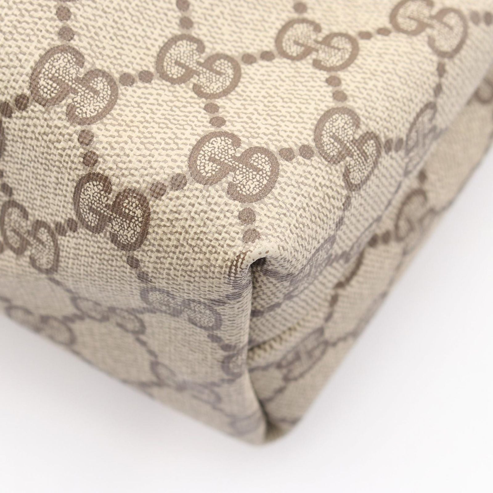 Gucci Tote Vintage Sherry Line GG Plus Beige Canvas Leather — view 5