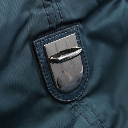 Prada Shoulder Bag Tessuto Vitello Blue Nylon Leather — view 9