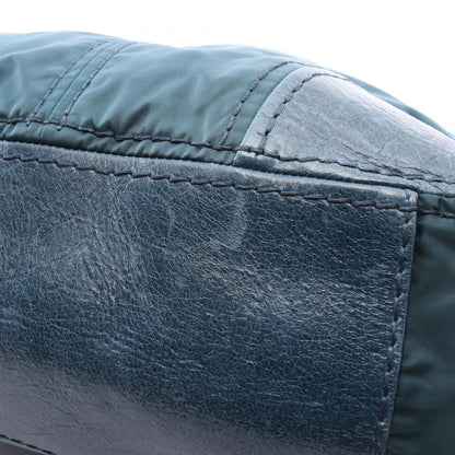 Prada Shoulder Bag Tessuto Vitello Blue Nylon Leather — view 6