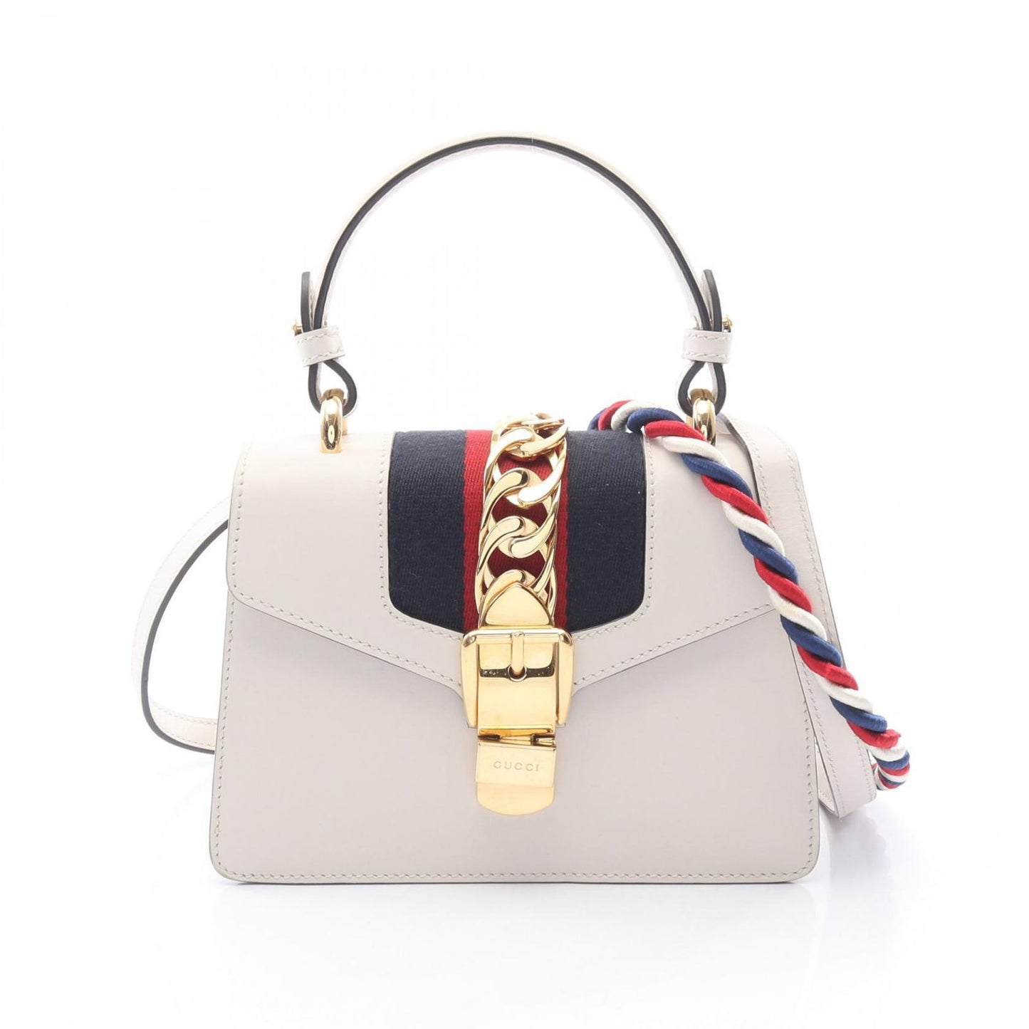 Gucci Handbag Sylvie Sherry Line 2-Way Ivory Leather