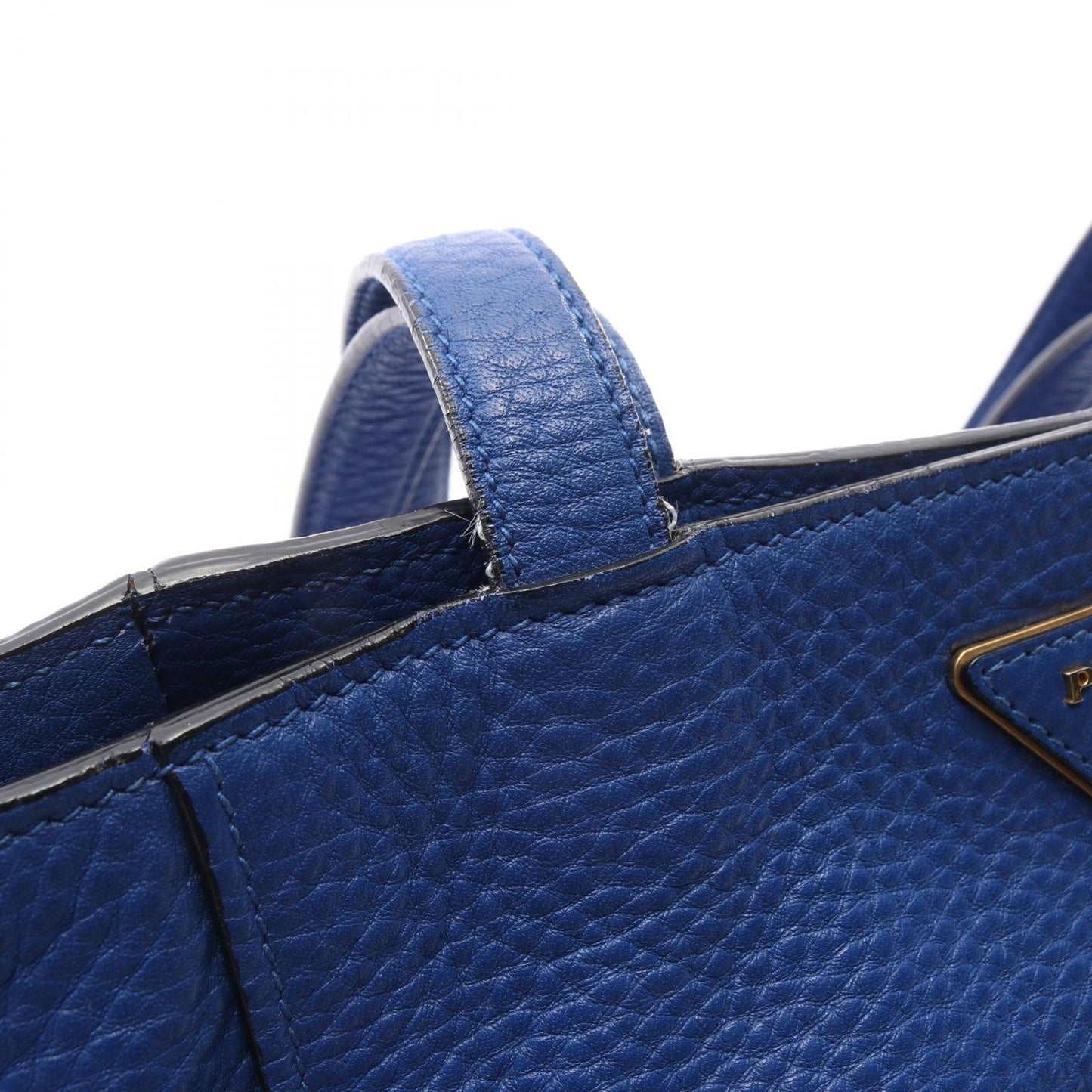 Prada Tote Vitello Daino Blue Leather — view 6