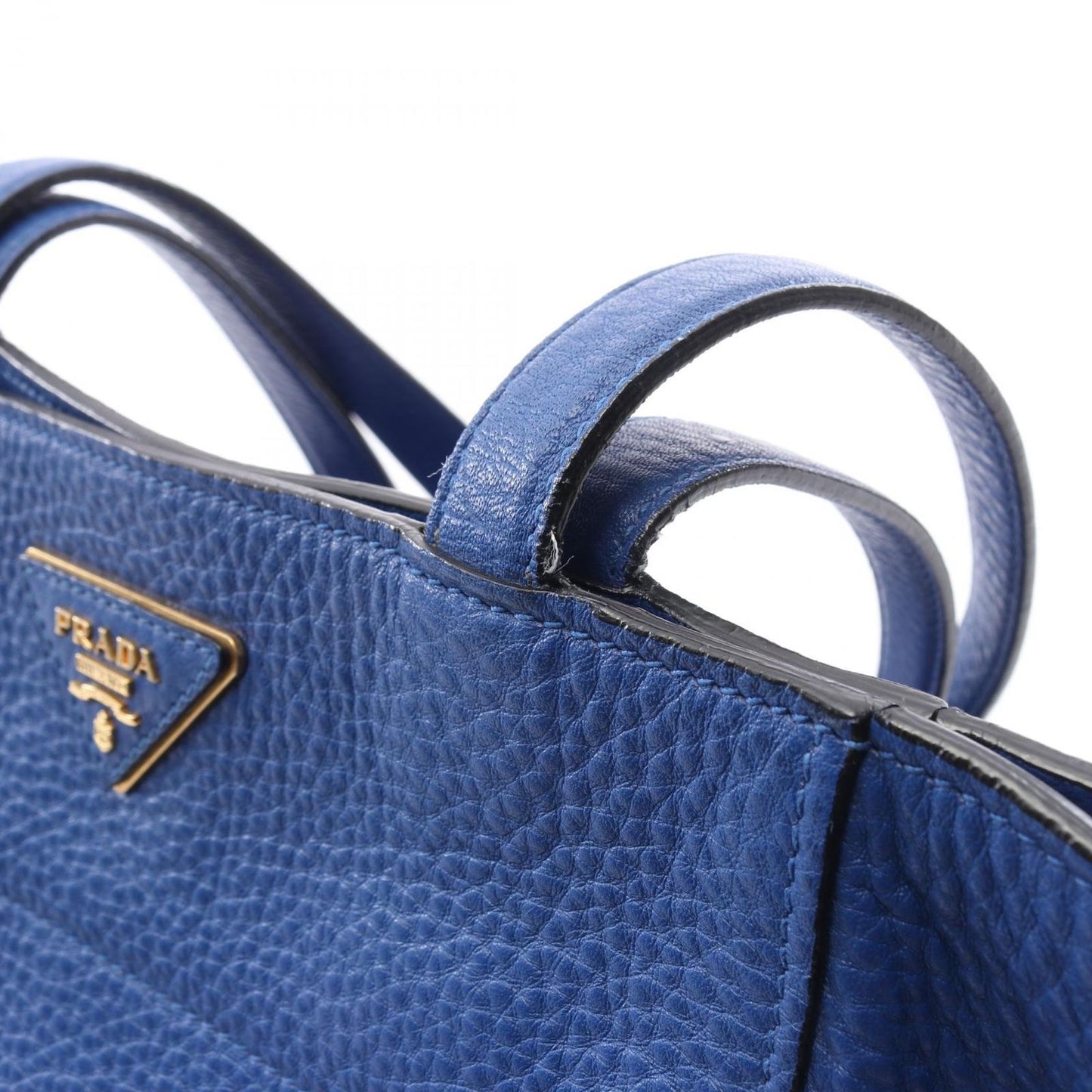 Prada Tote Vitello Daino Blue Leather — view 7