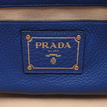 Prada Tote Vitello Daino Blue Leather — view 4