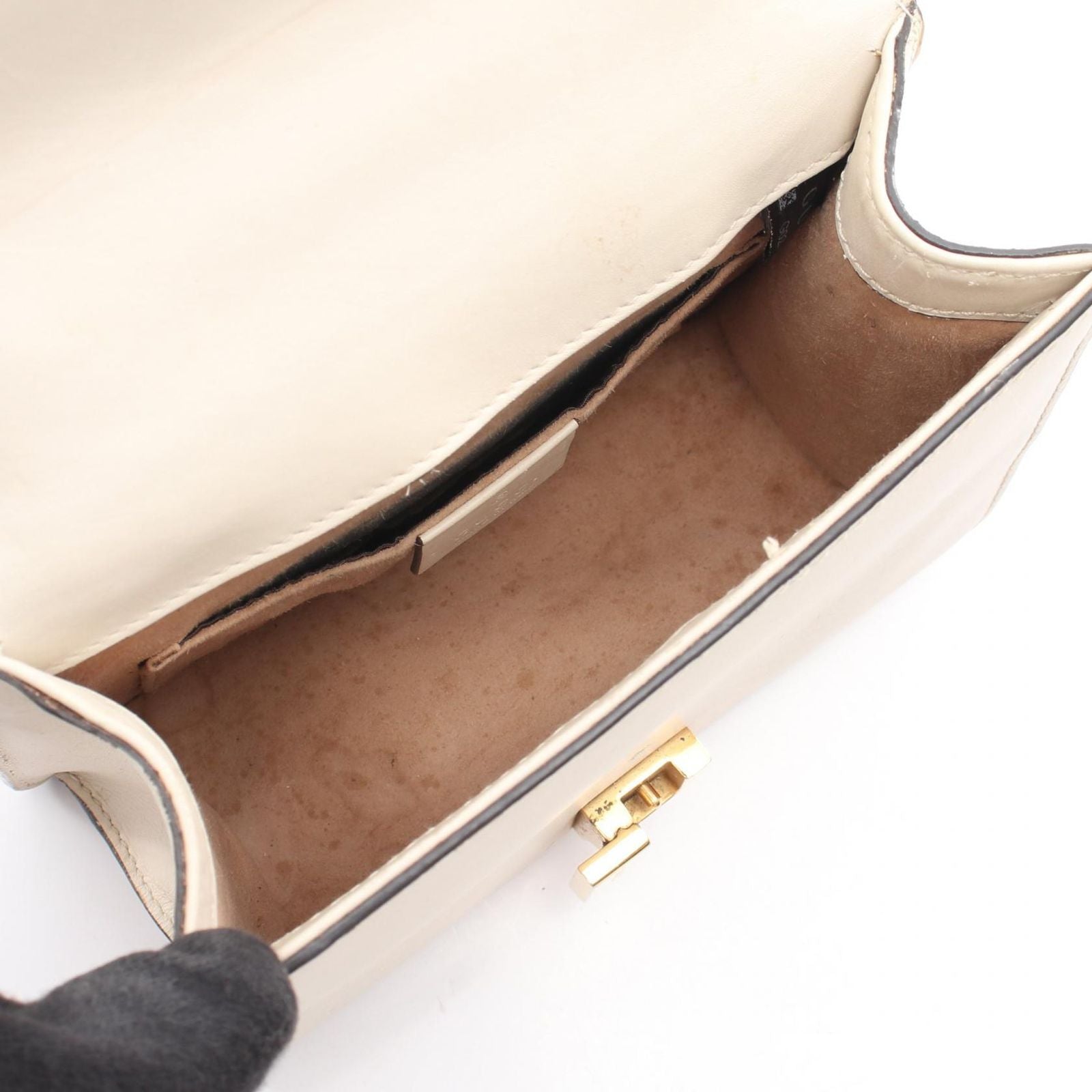 Gucci Shoulder Bag Sylvie Web Line Ivory Leather Chain — view 3