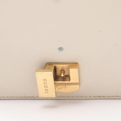 Gucci Shoulder Bag Sylvie Web Line Ivory Leather Chain — view 9