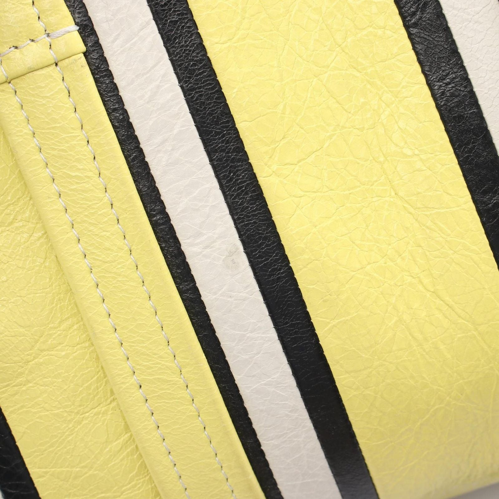 Balenciaga Handbag Barbes 2-Way Yellow Black Ivory Leather Small — view 7
