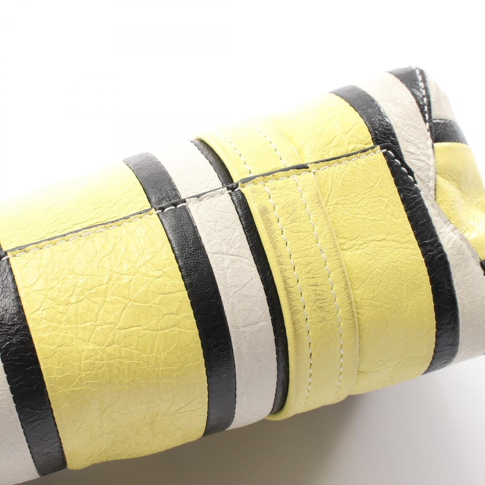 Balenciaga Handbag Barbes 2-Way Yellow Black Ivory Leather Small — view 8