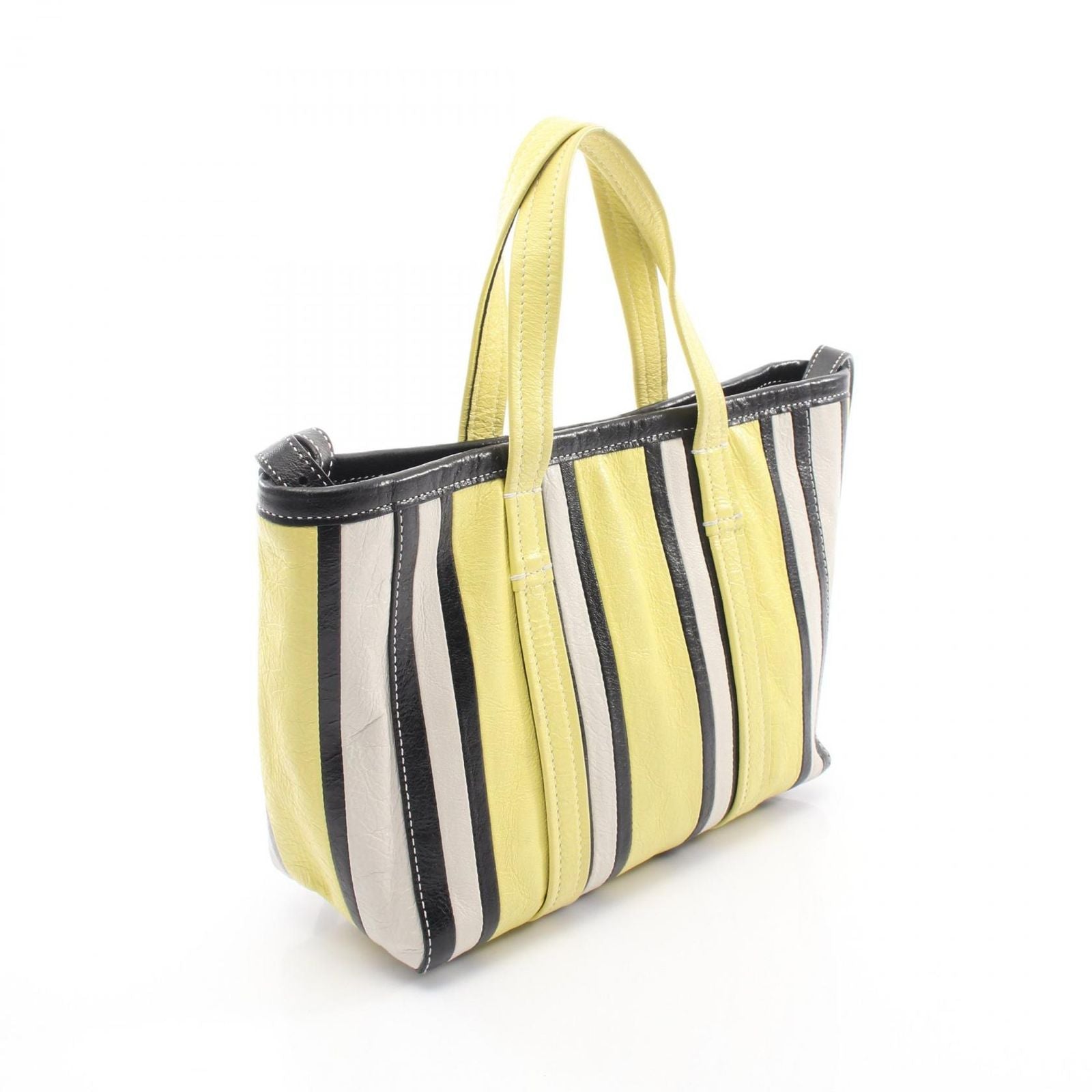 Balenciaga Handbag Barbes 2-Way Yellow Black Ivory Leather Small — view 2