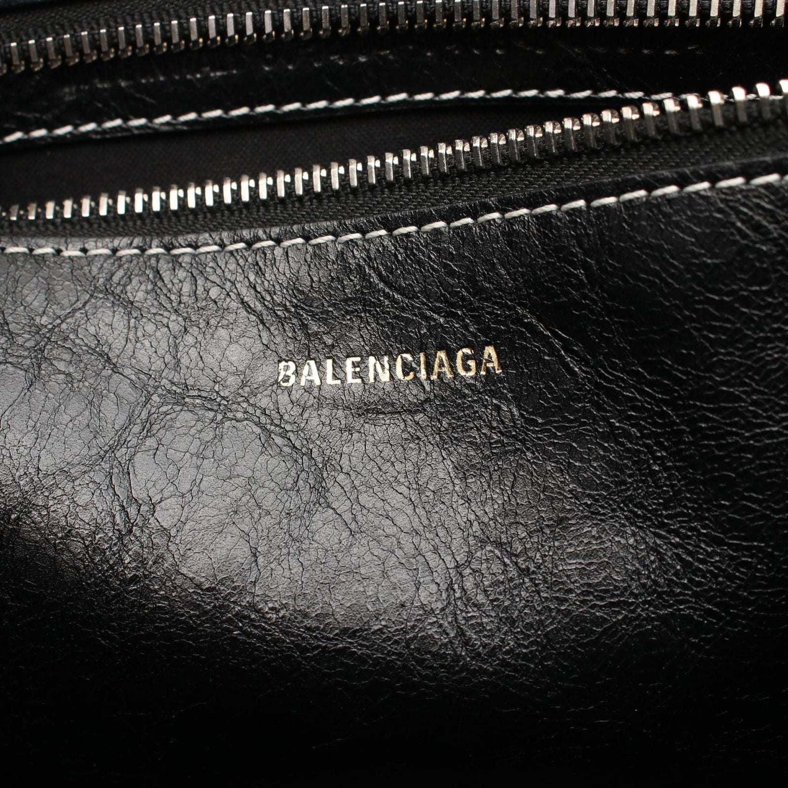 Balenciaga Handbag Barbes 2-Way Yellow Black Ivory Leather Small — view 4