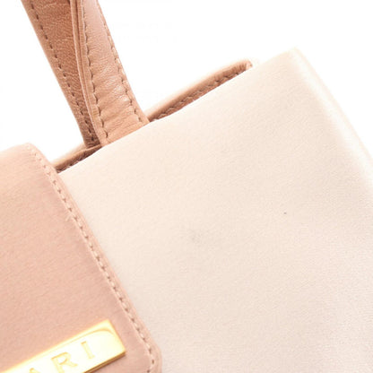 Bvlgari Handbag 2-Way Pink Beige Fabric Leather Shoulder — view 7