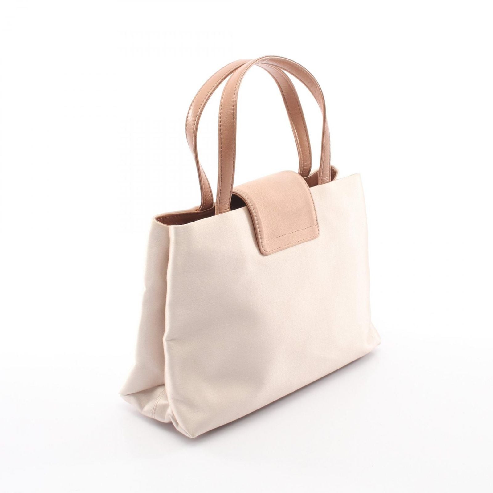 Bvlgari Handbag 2-Way Pink Beige Fabric Leather Shoulder — view 2
