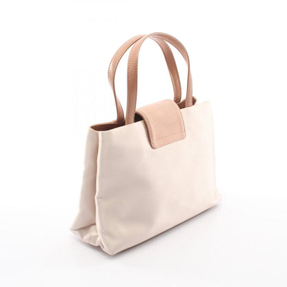 Bvlgari Handbag 2-Way Pink Beige Fabric Leather Shoulder — view 2