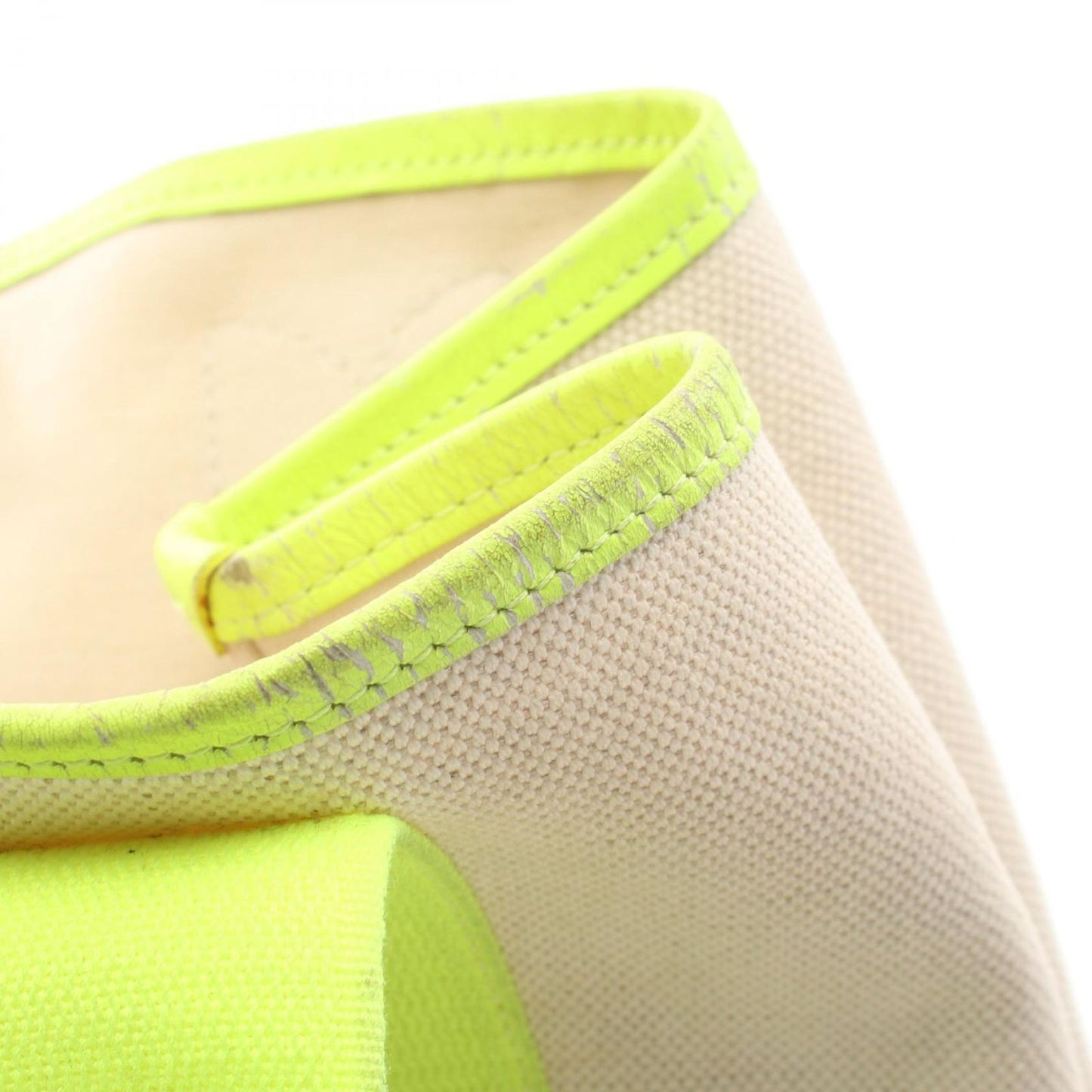 Balenciaga Tote Navy Cabas S Neon Yellow Canvas Leather — view 9