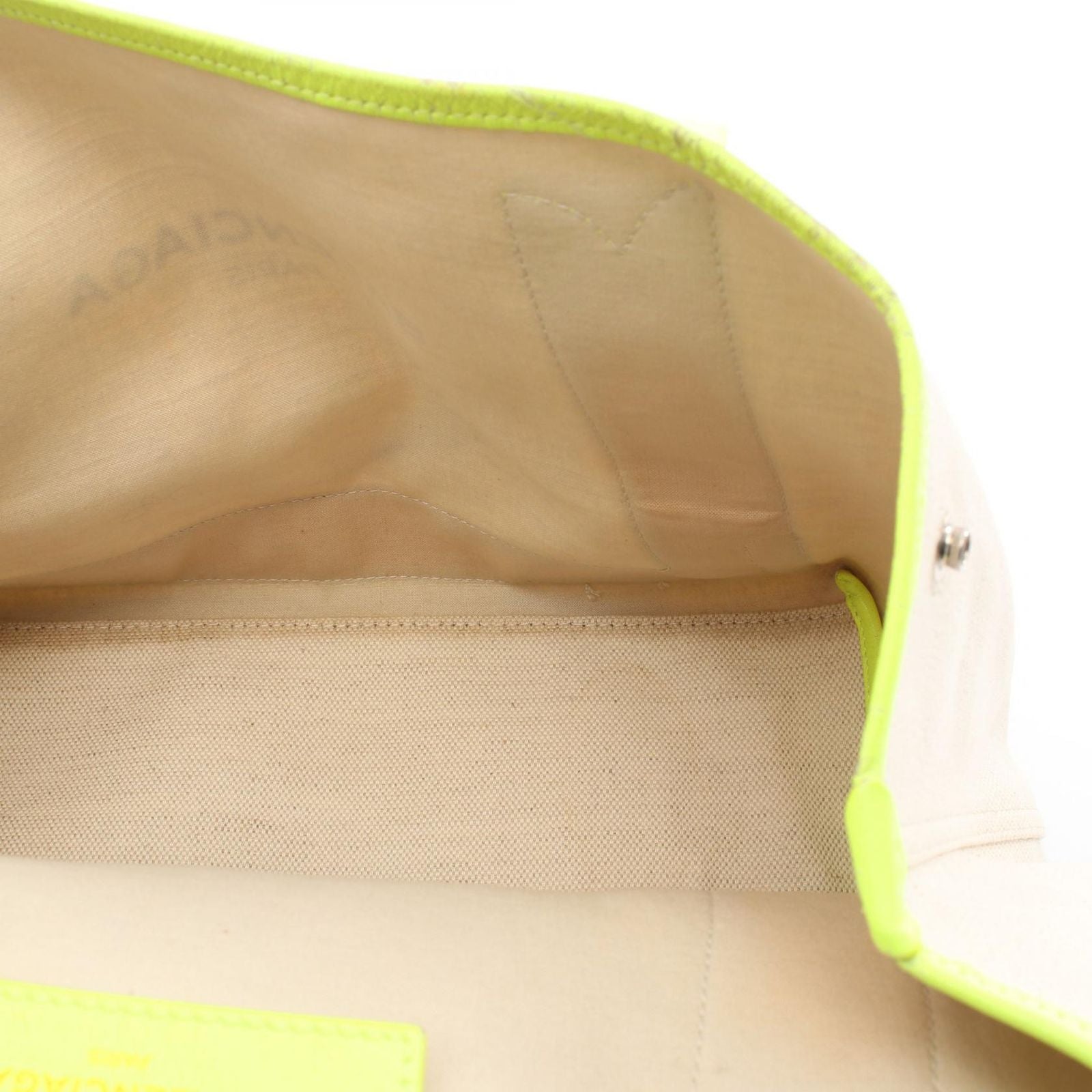 Balenciaga Tote Navy Cabas S Neon Yellow Canvas Leather — view 5