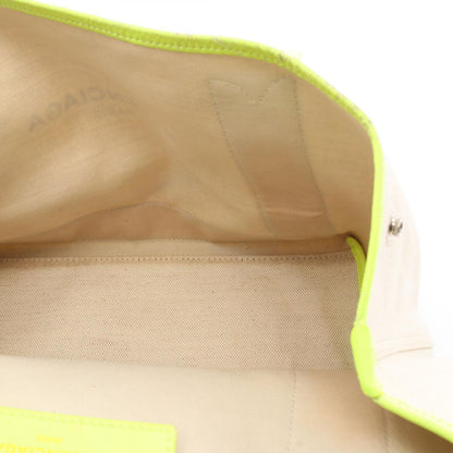 Balenciaga Tote Navy Cabas S Neon Yellow Canvas Leather — view 5