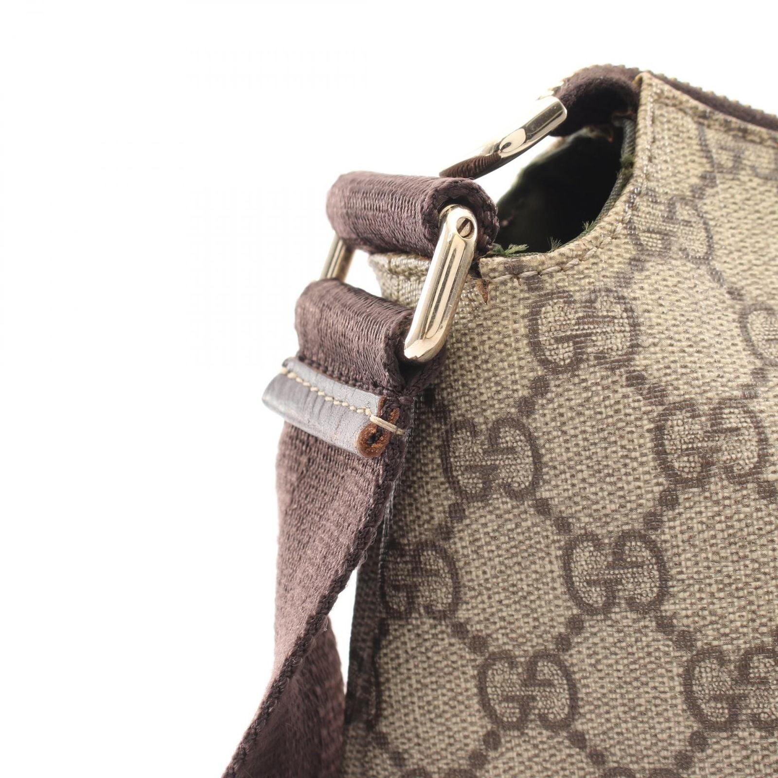 Gucci Shoulder Bag GG Supreme Beige Canvas Leather — view 8