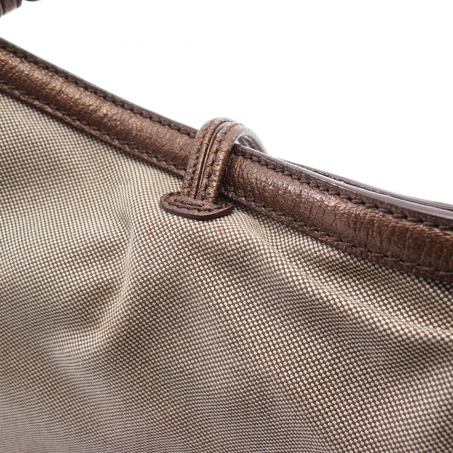 Celine Tote Carriage Pattern Beige Canvas Leather Handbag — view 8