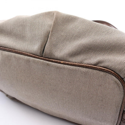Celine Tote Carriage Pattern Beige Canvas Leather Handbag — view 6