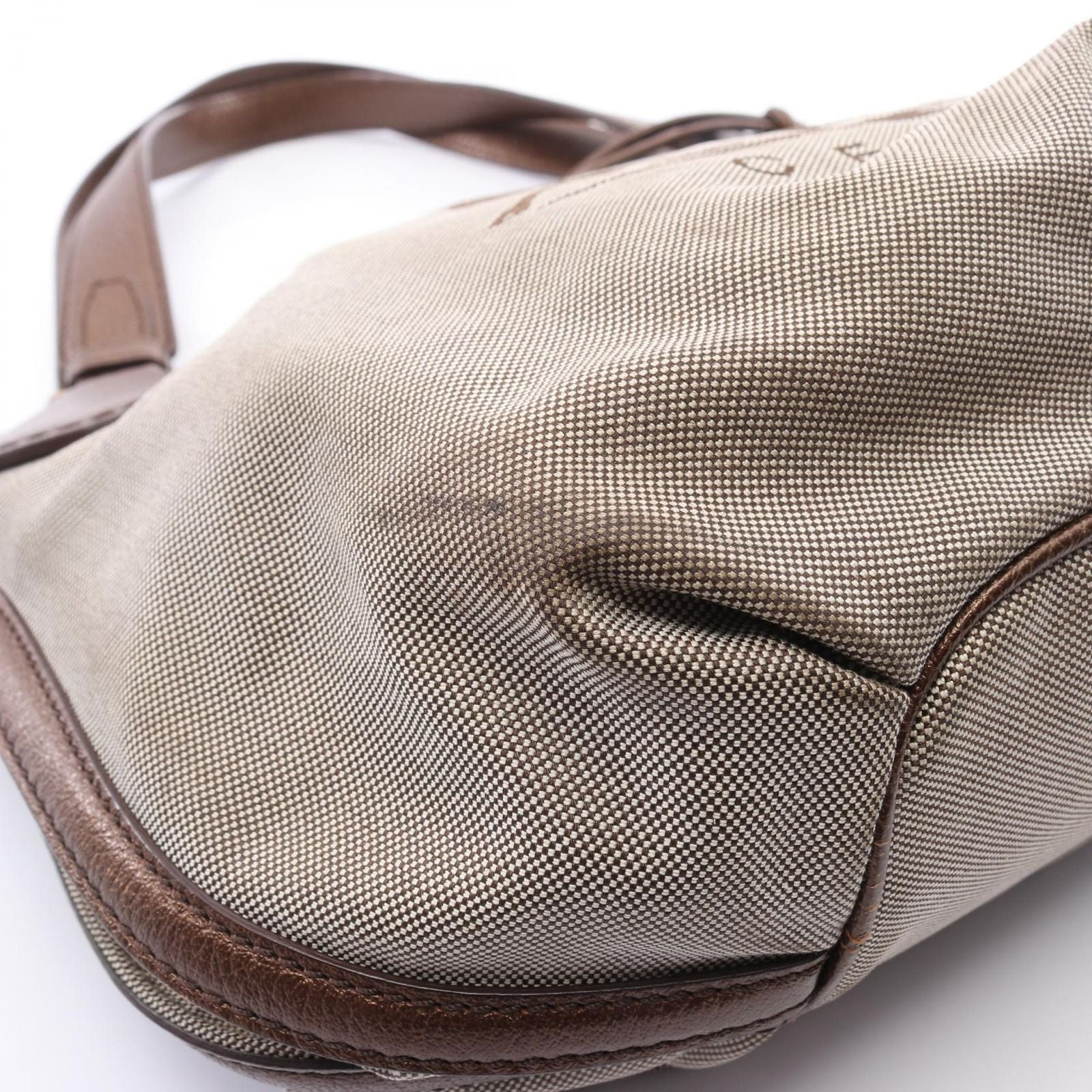 Celine Tote Carriage Pattern Beige Canvas Leather Handbag — view 5