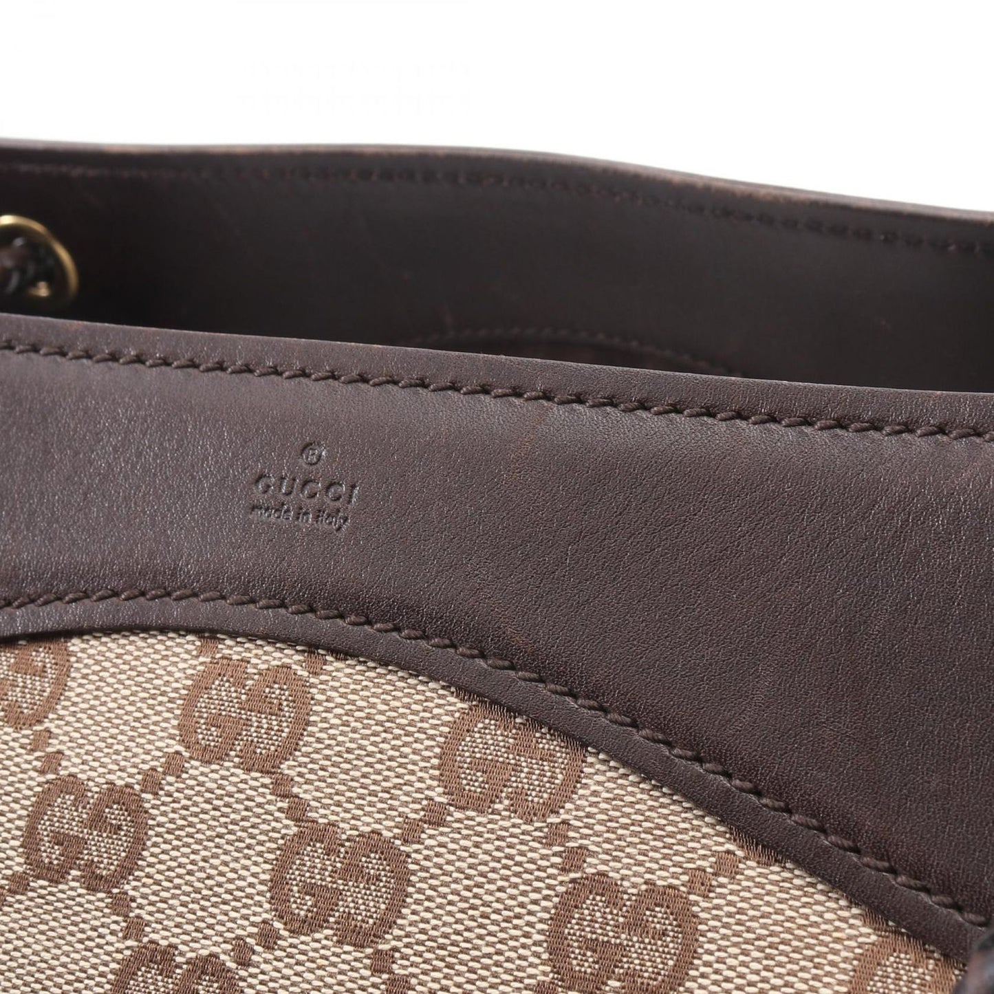 Gucci Tote GG Canvas Beige Dark Brown — view 7