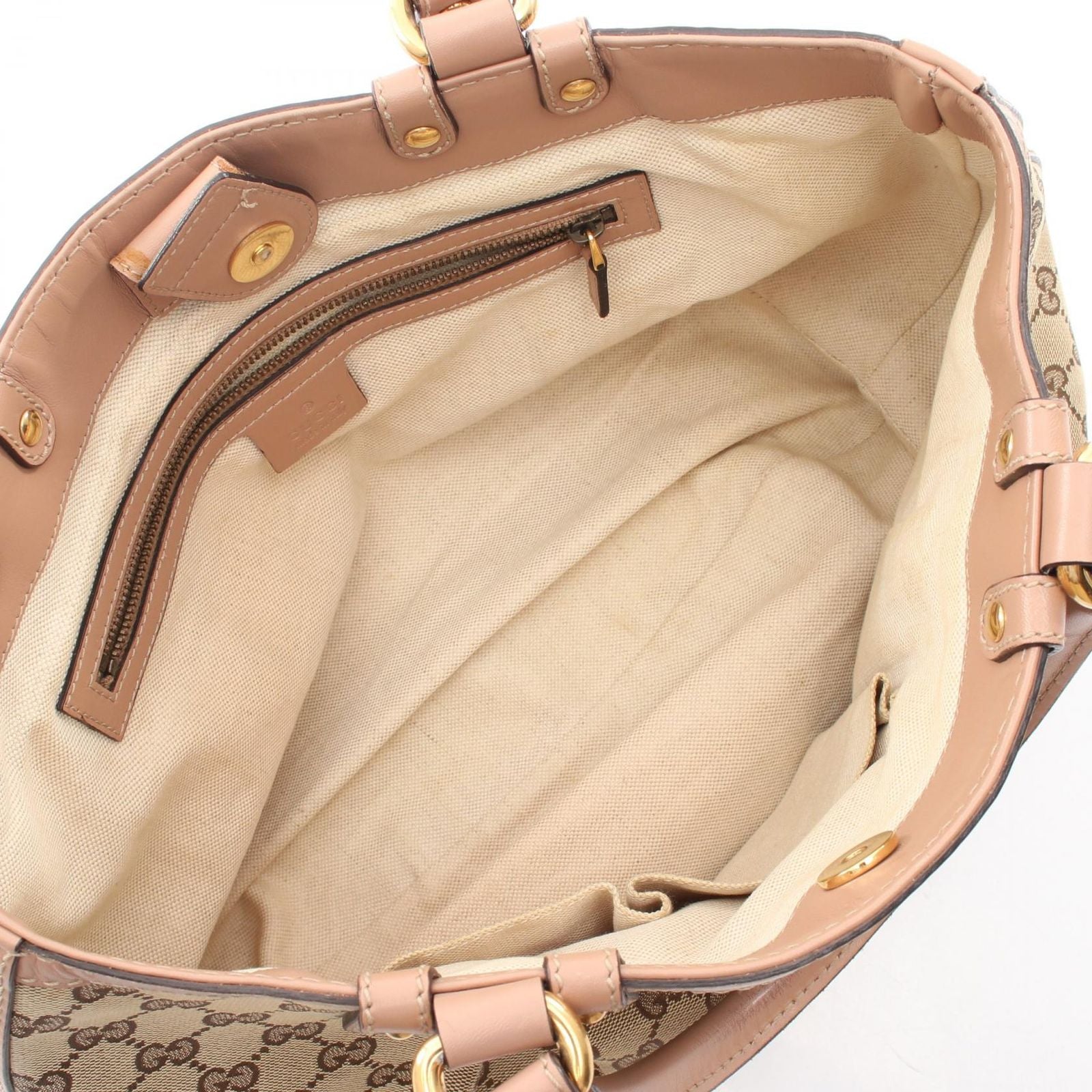 Gucci Tote Scarlet Beige Canvas Leather — view 3