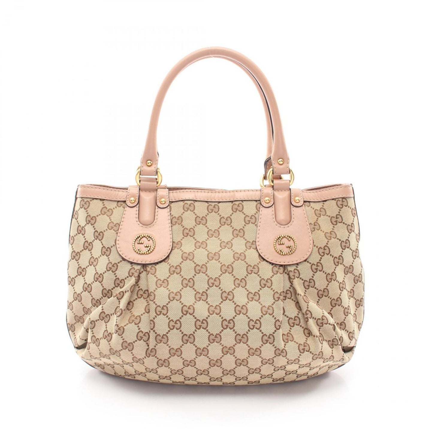 Gucci Tote Scarlet Beige Canvas Leather
