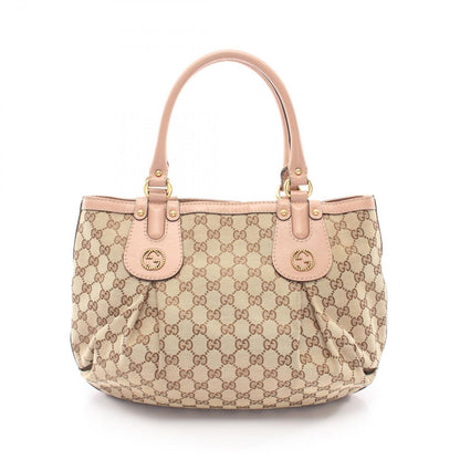Gucci Tote Scarlet Beige Canvas Leather