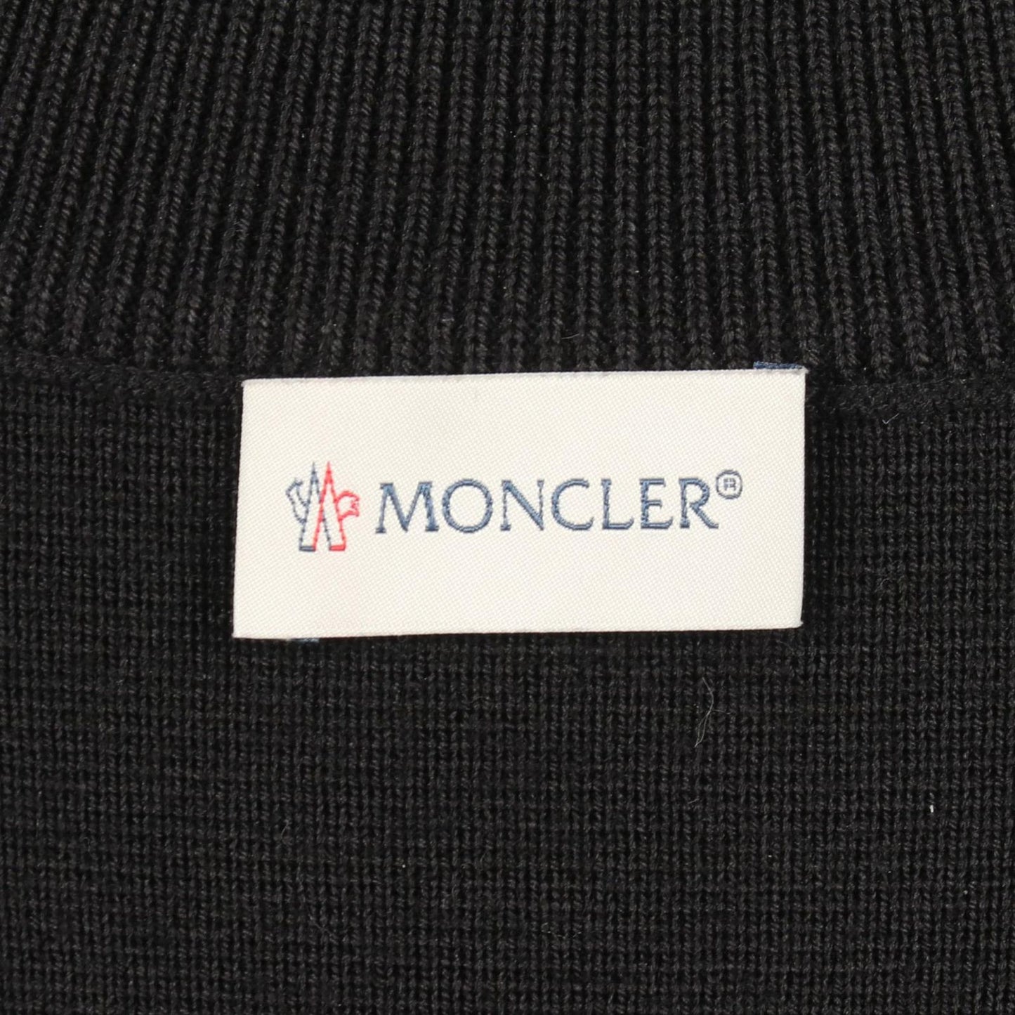 Moncler Down Jacket Cardigan Knit Contrast Black Nylon Wool — view 3