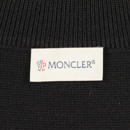 Moncler Down Jacket Cardigan Knit Contrast Black Nylon Wool — view 3
