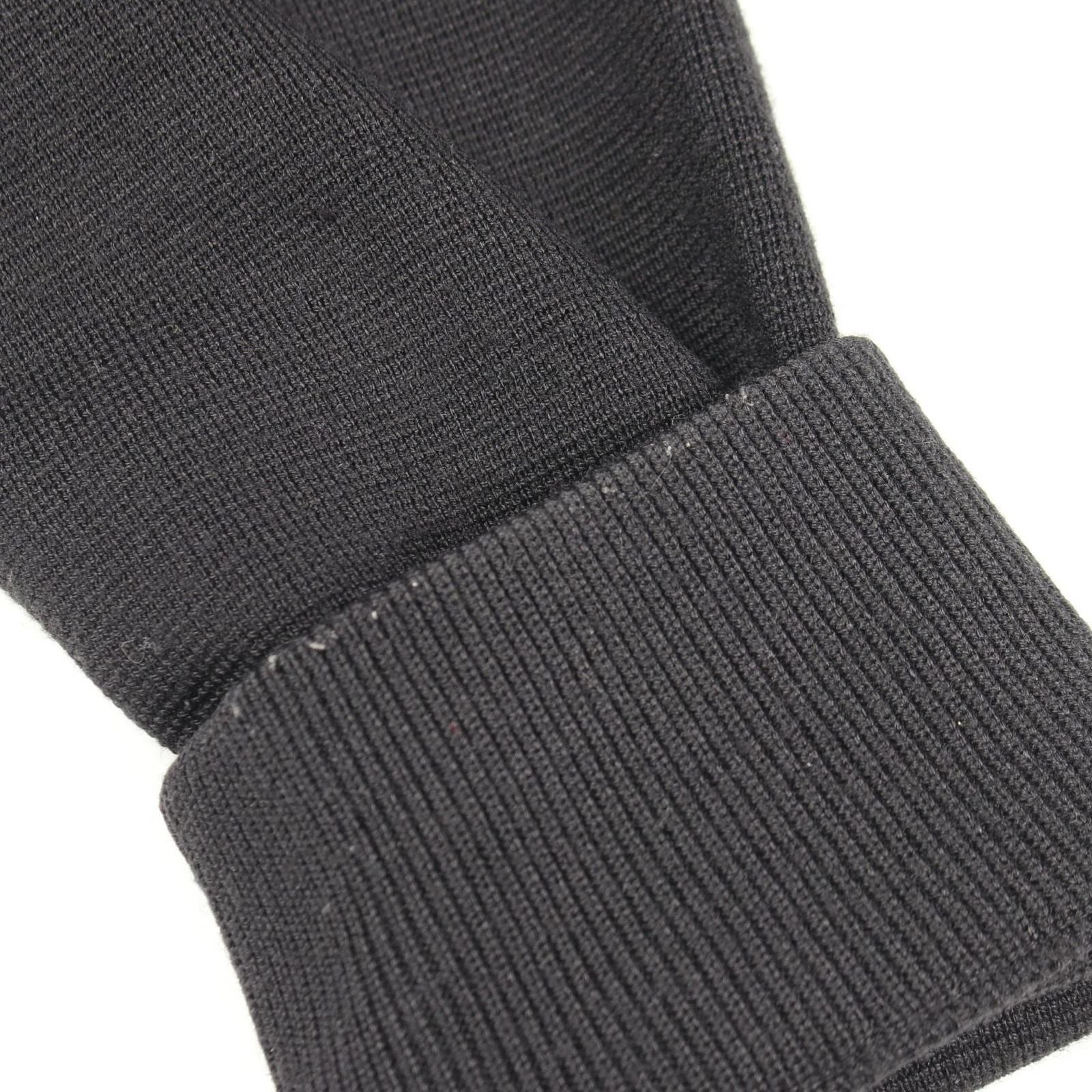 Moncler Down Jacket Cardigan Knit Contrast Black Nylon Wool — view 8