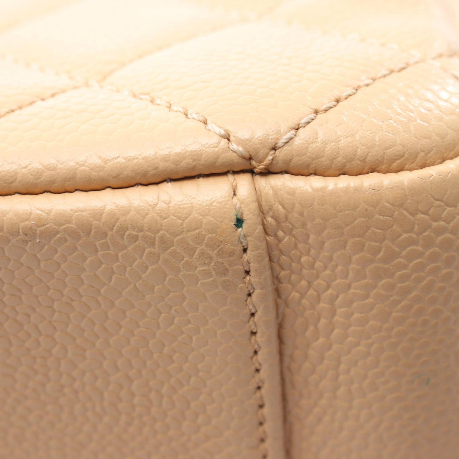 Chanel Tote Quilted Grand Shopping GST Beige Caviar Leather Chain — view 8