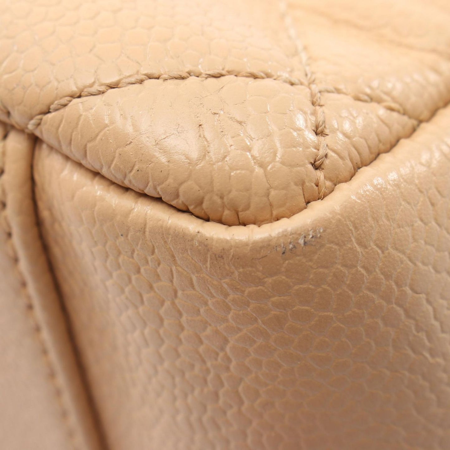 Chanel Tote Quilted Grand Shopping GST Beige Caviar Leather Chain — view 6