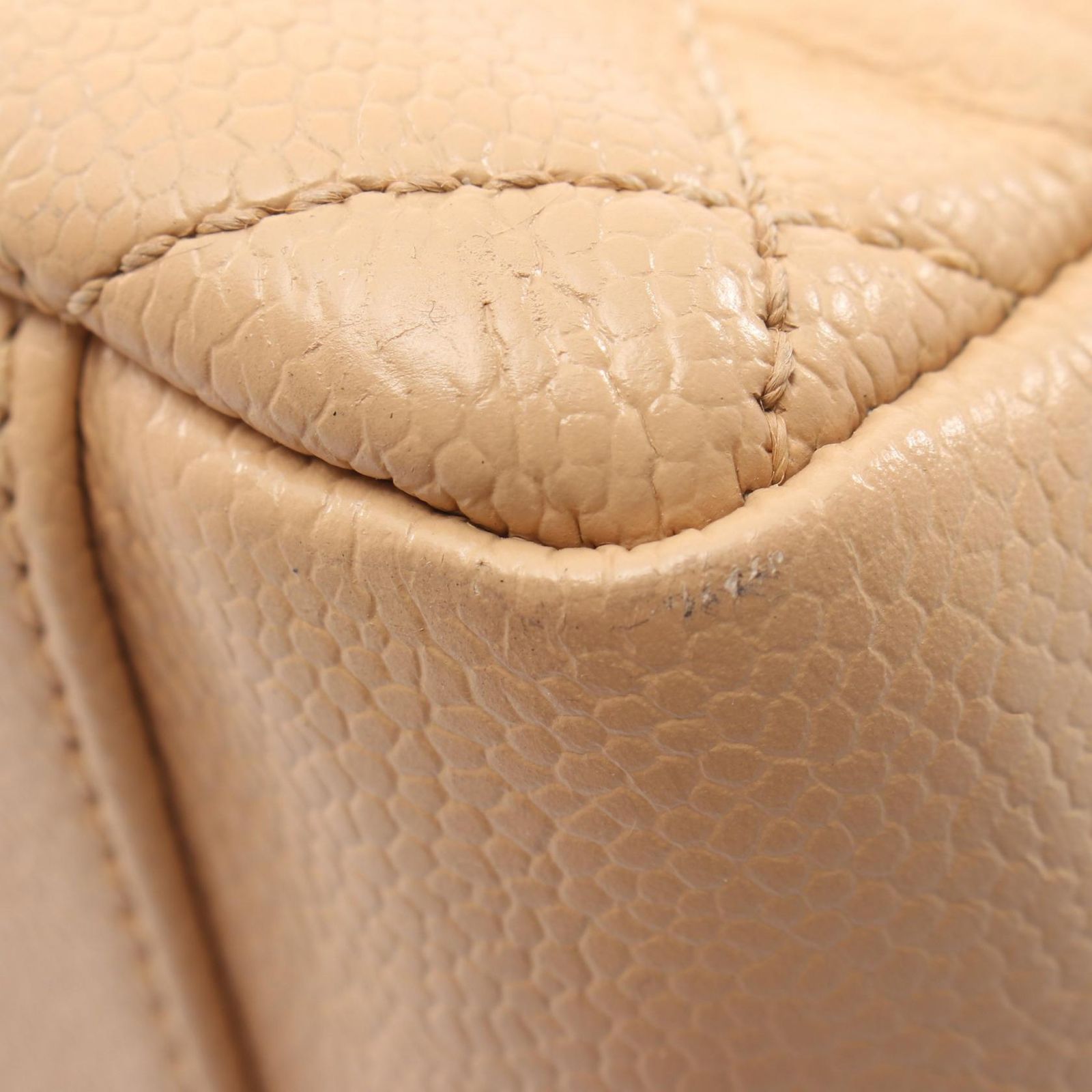Chanel Tote Quilted Grand Shopping GST Beige Caviar Leather Chain — view 6