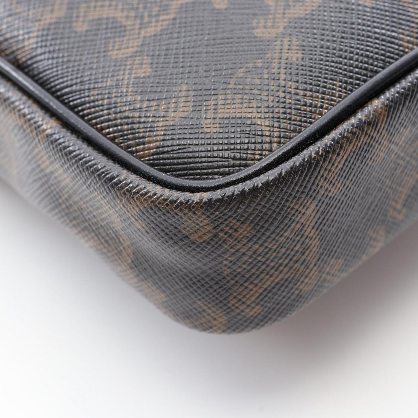 Celine Shoulder Bag Triomphe Brown Black Canvas Leather Vertical — view 5