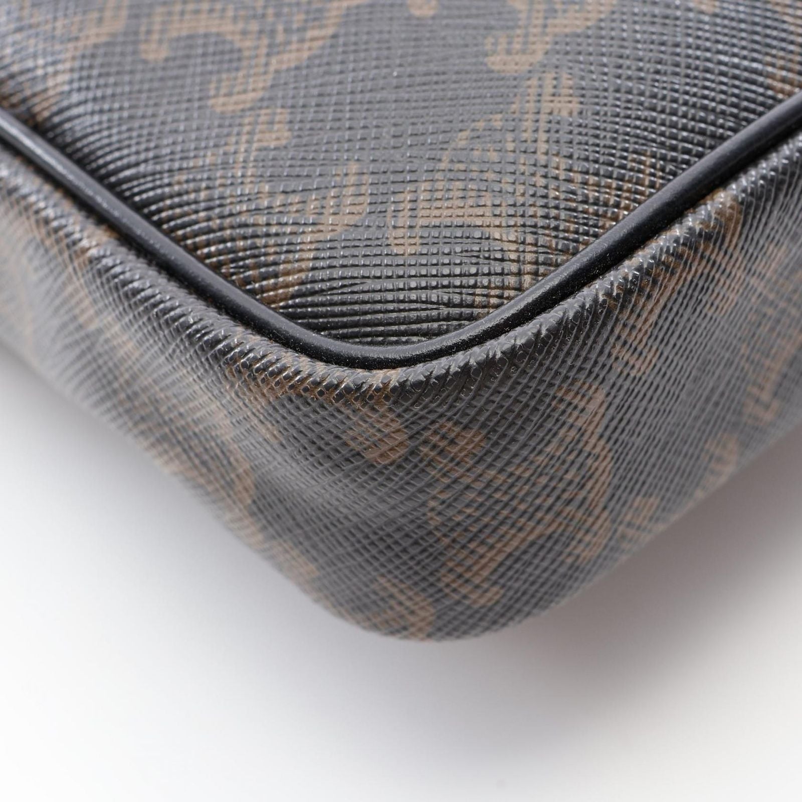 Celine Shoulder Bag Triomphe Brown Black Canvas Leather Vertical — view 5
