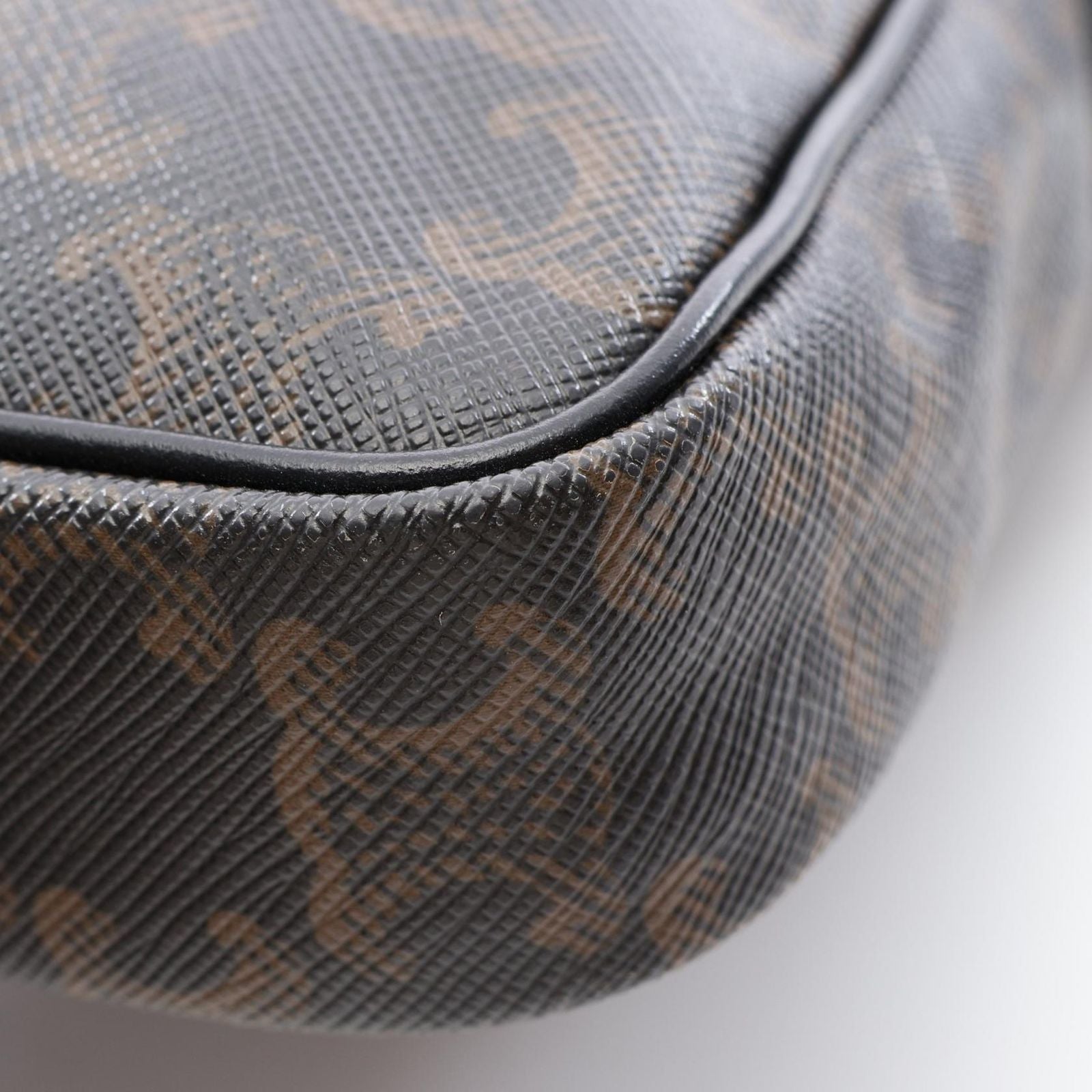 Celine Shoulder Bag Triomphe Brown Black Canvas Leather Vertical — view 6