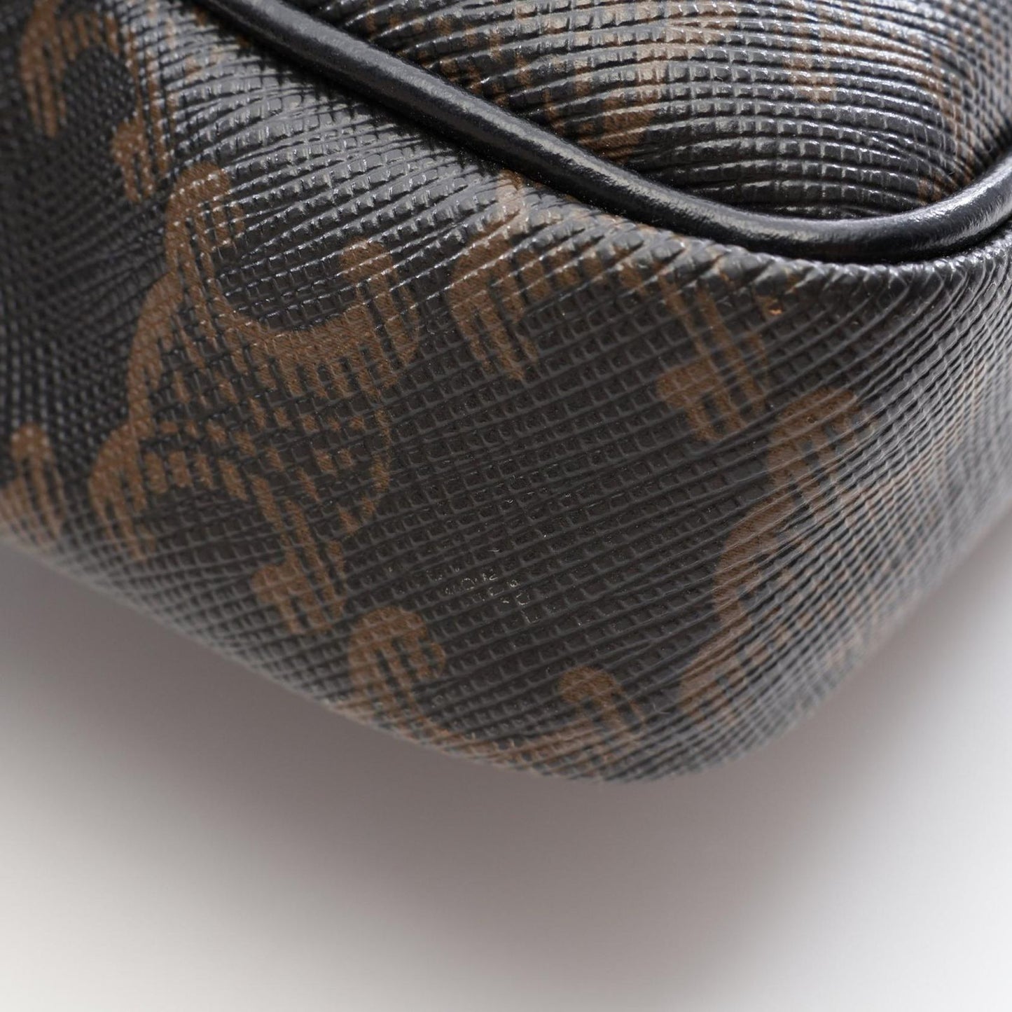 Celine Shoulder Bag Triomphe Brown Black Canvas Leather Vertical — view 7