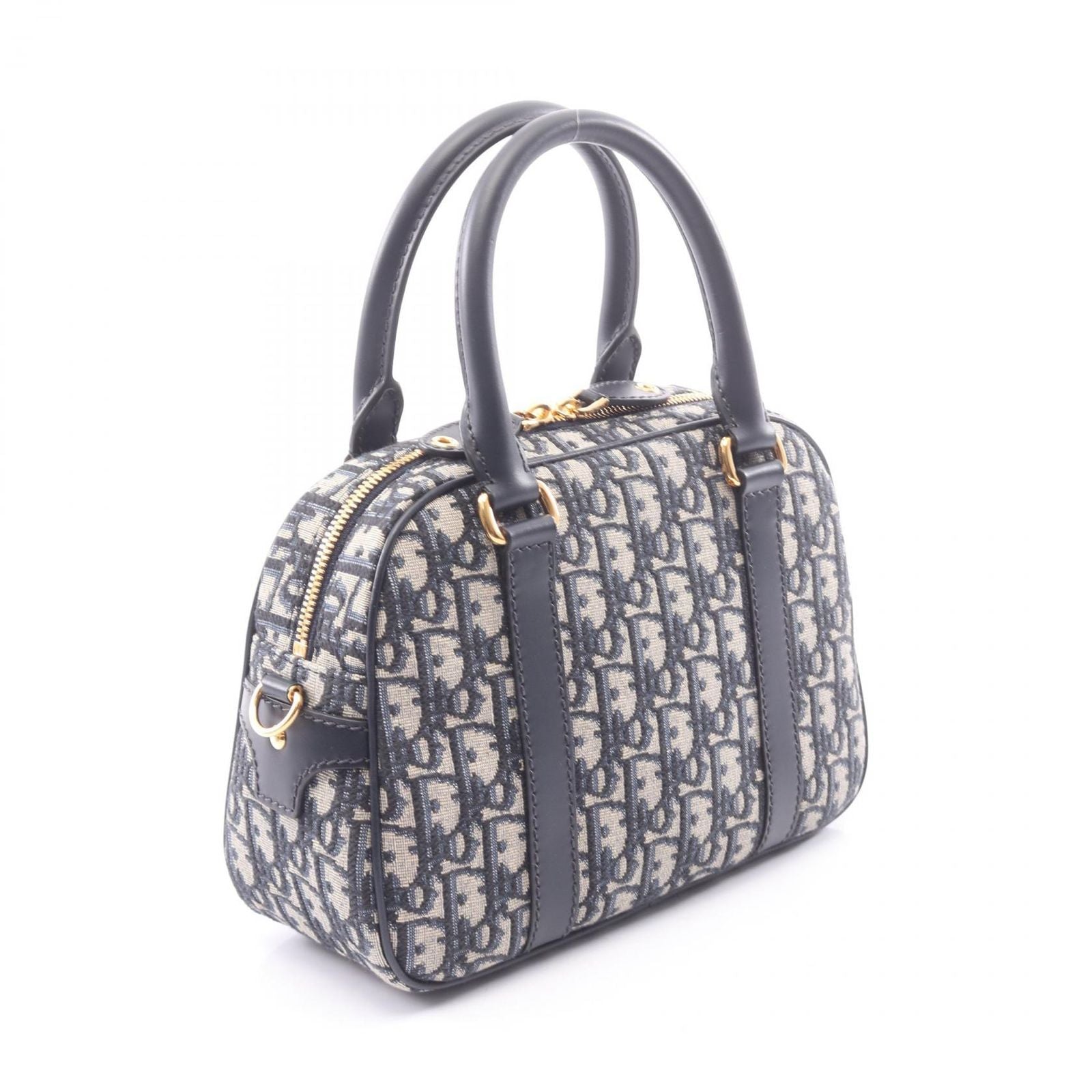 Dior D-vibe Bow Sling Bag Oblique 2-Way Navy Canvas Leather — view 2