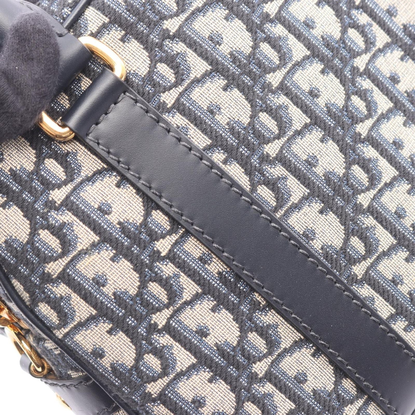Dior D-vibe Bow Sling Bag Oblique 2-Way Navy Canvas Leather — view 5