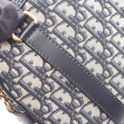 Dior D-vibe Bow Sling Bag Oblique 2-Way Navy Canvas Leather — view 5