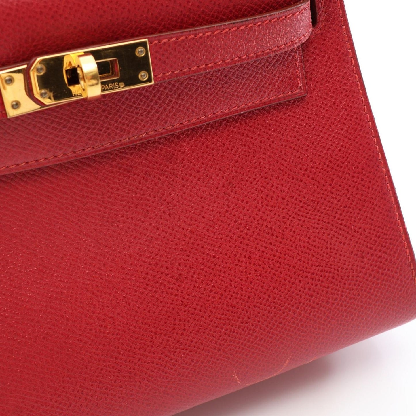Hermes Handbag Mini Kelly Rouge Vif 2-Way — view 8