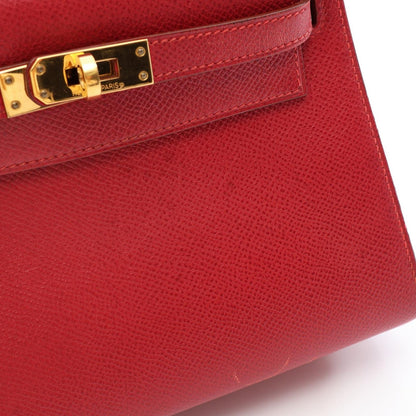 Hermes Handbag Mini Kelly Rouge Vif 2-Way — view 8