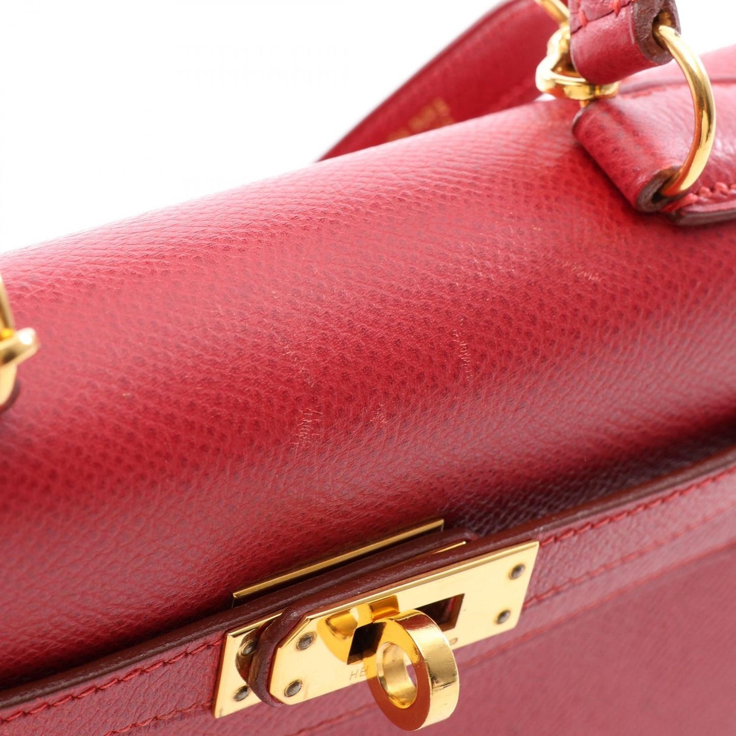 Hermes Handbag Mini Kelly Rouge Vif 2-Way — view 9