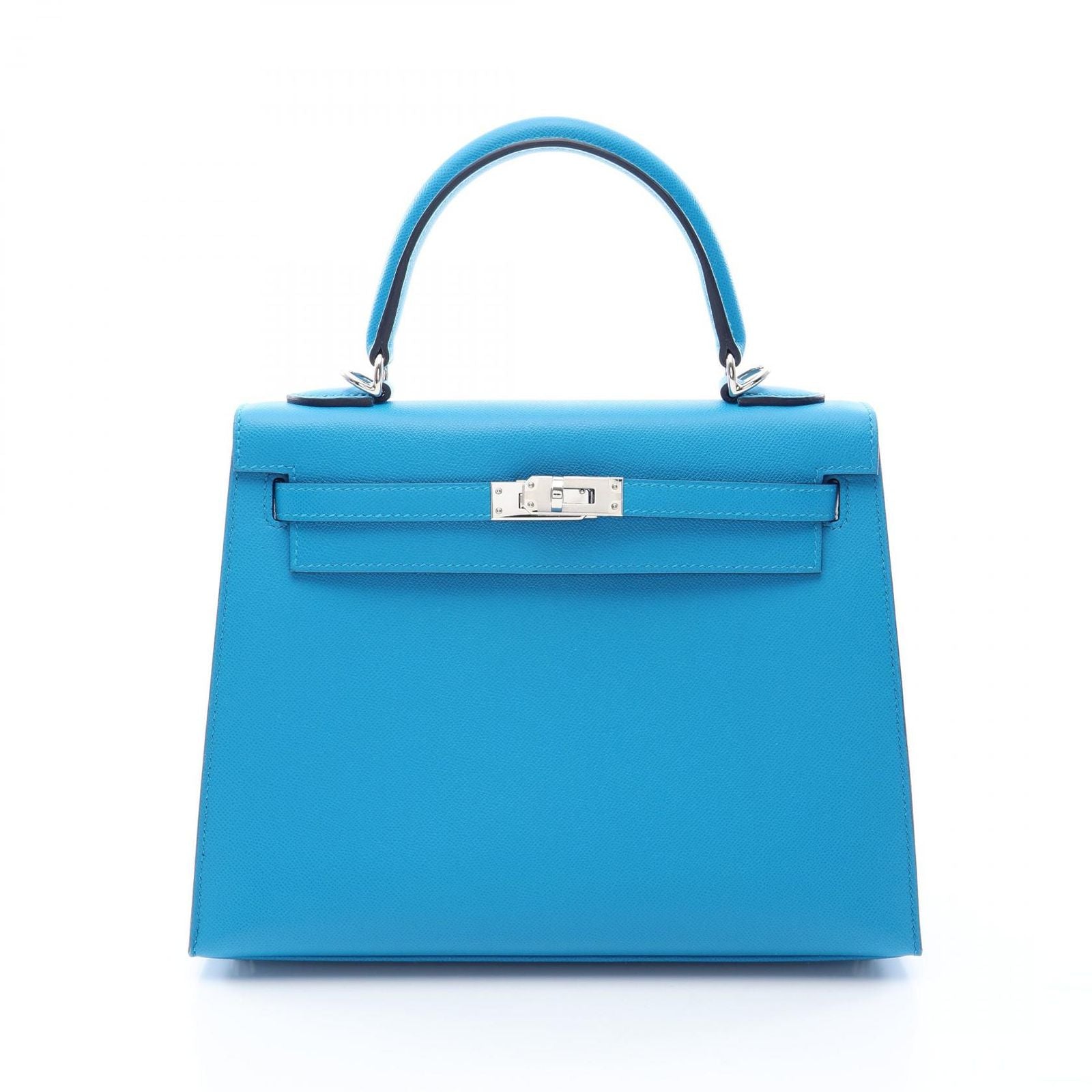 Hermes Handbag Kelly 25 Blue Frida Roy 25 Verso
