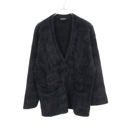 Balenciaga Cardigan Logo All Over Fur Wool