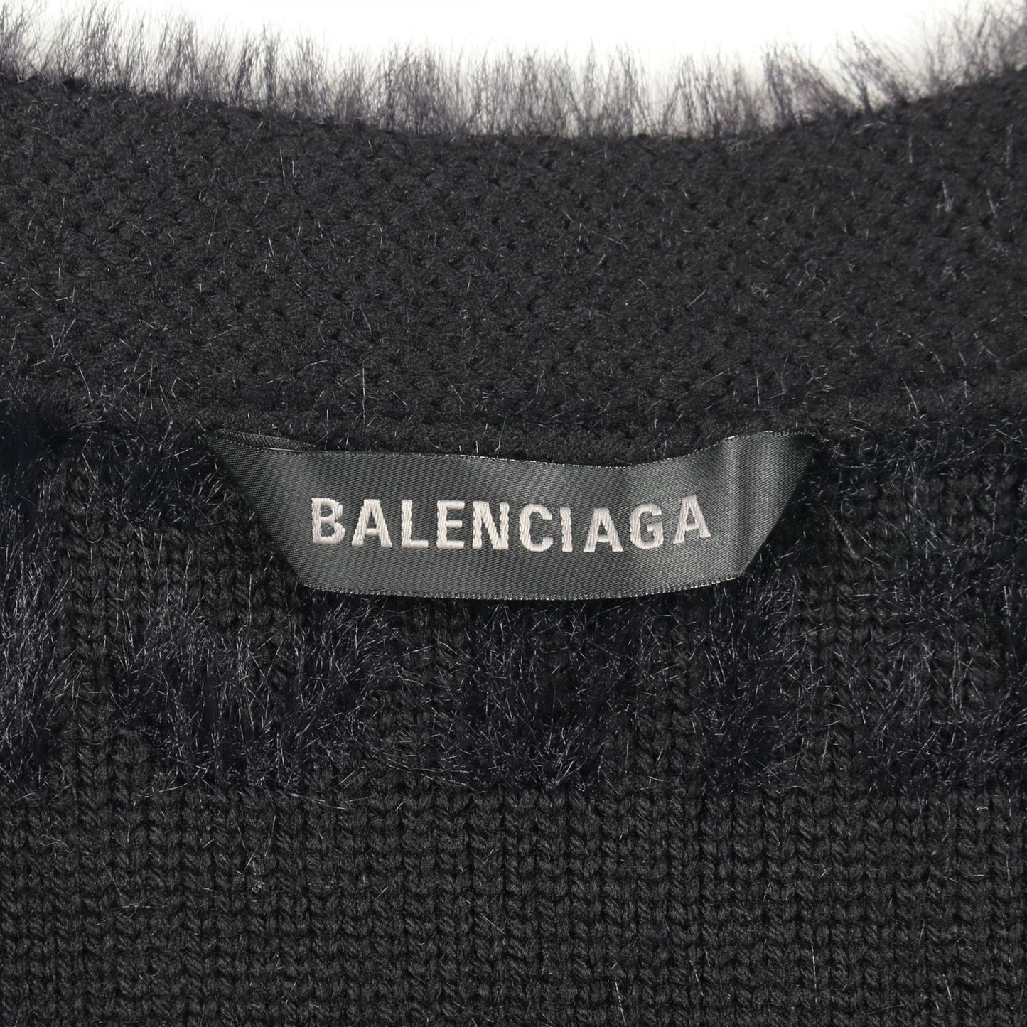 Balenciaga Cardigan Logo All Over Fur Wool — view 3