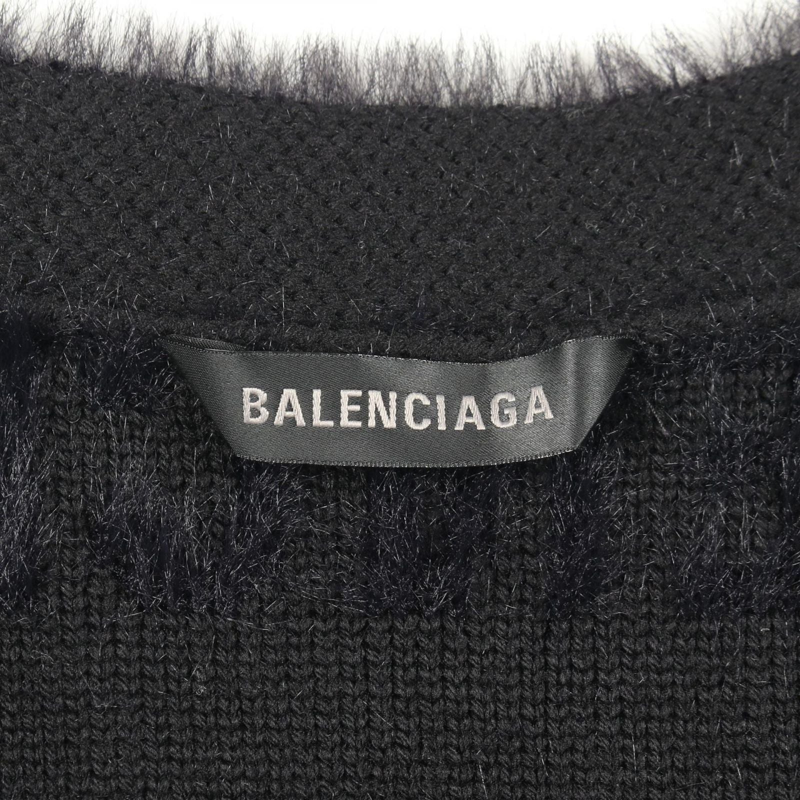 Balenciaga Cardigan Logo All Over Fur Wool — view 3