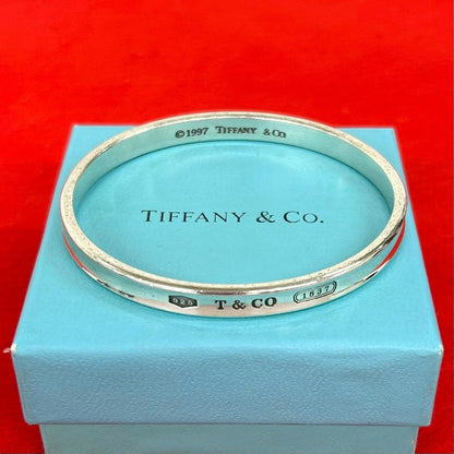 Tiffany & Co Vintage Narrow Bangle 925 Sterling Silver Bracelet