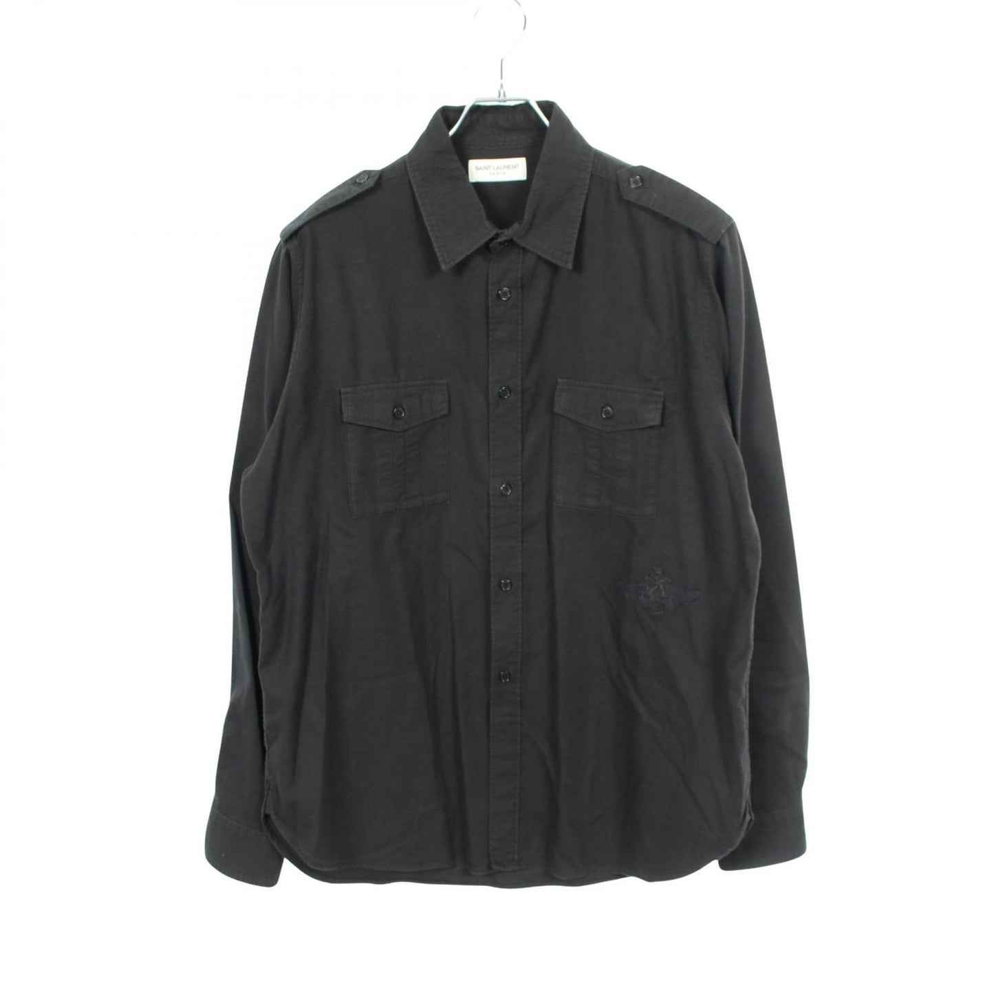 Saint Laurent Paris Military Long Sleeve Cotton Shirt