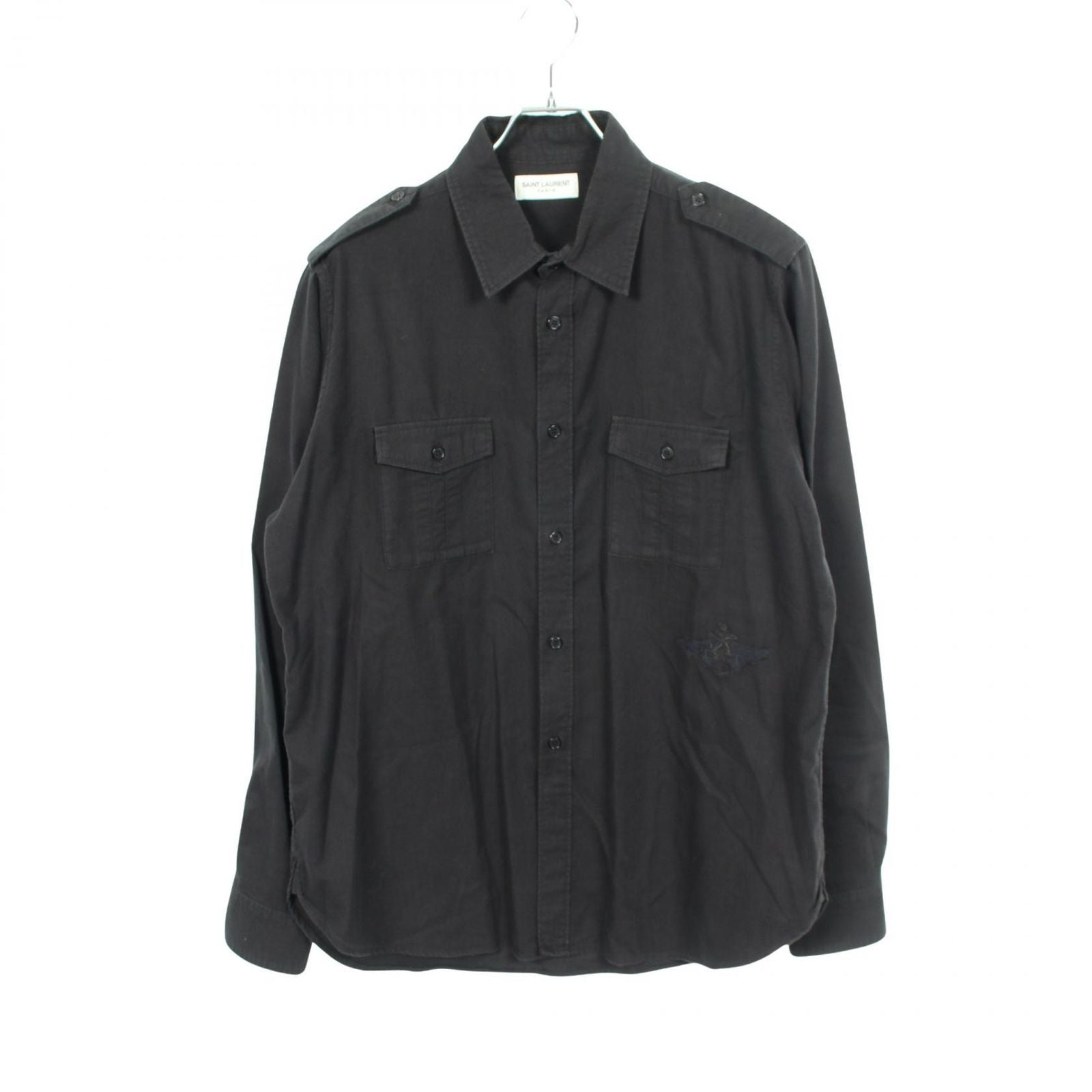 Saint Laurent Paris Military Long Sleeve Cotton Shirt
